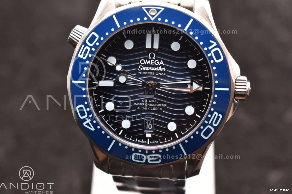 VSF Functional 1068 SS Best 300 Bracelet Dial Blue 1:1 Summer on Edition A Seamaster 0329